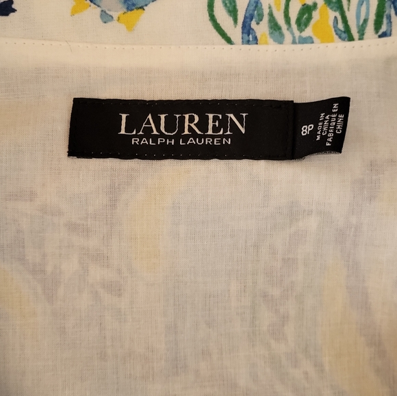 Ralph Lauren 8P blue, green, yellow floral cotton dress - Picture 8 of 8